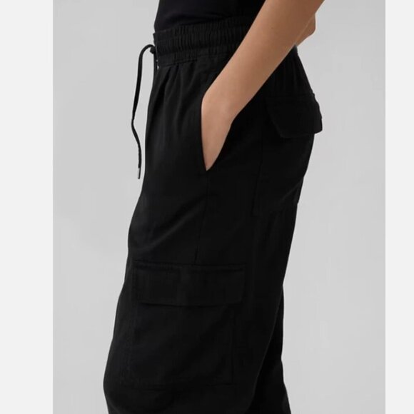 GAP Broken Twill Cargo Mid-Rise Pull-On Pants Black Size XL NWT #522920 RT$80 - Picture 4 of 10